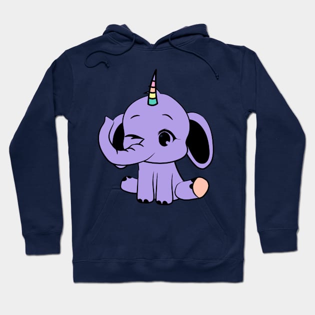 Elephanticorn, the combination of an adorable baby elephant and a unicorn Hoodie by All About Nerds